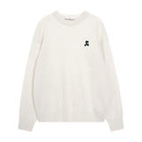 REST & RECREATION 2411 LOGO CREW NECK SWEATER - IVORY100%羊毛