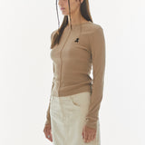 REST & RECREATION 2411 RIB CUTTING TOP - BEIGE