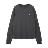 REST & RECREATION 2412  OVERSIZED WAFFLE CREWNECK T-SHIRT - CHARCOAL