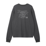 REST & RECREATION 2412  OVERSIZED WAFFLE CREWNECK T-SHIRT - CHARCOAL