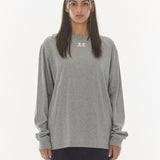 REST & RECREATION 2411 LOGO OVERSIZED LONG SLEEVE T-SHIRI - GREY