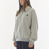 REST & RECREATION 2412 COLLAR RAGLAN SWEATSHIRT - GREY