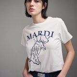 MARDI MERCREDI 2507 SLIM TSHIRT SWING THE TAIL DDANJI_IVORY NAVY