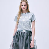MARDI MERCREDI 2511 SLIM TSHIRT FLOWERMARDI_GREY IVORY