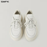 SMFK 2610 核心经典皮质厚底/高跟慢跑鞋 云白