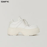 SMFK 2610 核心经典皮质厚底/高跟慢跑鞋 云白