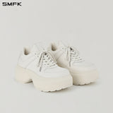 SMFK 2610 核心经典皮质厚底/高跟慢跑鞋 云白