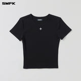 SMFK 2606 自然平衡螺纹运动Tee 荒野黑