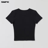 SMFK 2606 自然平衡螺纹运动Tee 荒野黑