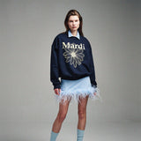 MARDI MERCREDI 2511 SWEATSHIRT FLOWERMARDI_NAVY LEMON
