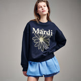 MARDI MERCREDI 2511 SWEATSHIRT FLOWERMARDI_NAVY LEMON