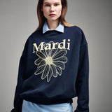 MARDI MERCREDI 2511 SWEATSHIRT FLOWERMARDI_NAVY LEMON
