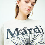 MARDI MERCREDI 2507 SWEATSHIRT FLOWERMARDI_OATMEAL BLACK