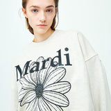 MARDI MERCREDI 2507 SWEATSHIRT FLOWERMARDI_OATMEAL BLACK