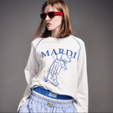 MARDI MERCREDI 2511 SWEATSHIRT RAGLAN SWING THE TAIL DDANJI_WHITE BLUE