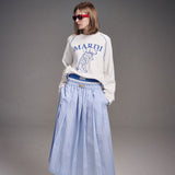 MARDI MERCREDI 2511 SWEATSHIRT RAGLAN SWING THE TAIL DDANJI_WHITE BLUE