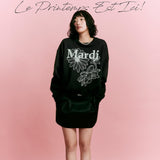 MARDI MERCREDI 2512 SWEATSHIRT TRIPLE FLOWER_BLACK MINT