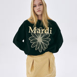 MARDI MERCREDI 2512 SWEATSHIRT FLOWERMARDI NEEDLEWORK_BLACK LEMON
