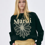 MARDI MERCREDI 2512 SWEATSHIRT FLOWERMARDI NEEDLEWORK_BLACK LEMON
