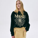 MARDI MERCREDI 2512 SWEATSHIRT FLOWERMARDI NEEDLEWORK_BLACK LEMON