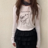 KOREAN COLLECTION 2511 可爱小狗印花针织衫 白