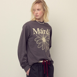 MARDI MERCREDI 2604 TSHIRT LONG SLEEVE FLOWERMARDI_CHARCOAL CREAM