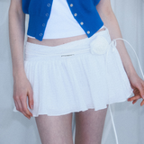 ROSE FRANTZ 2604 Rose Corsage Mini Skirt White