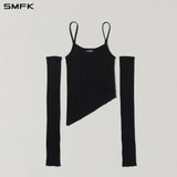 SMFK 2608 幻影针织吊带套装 荒野黑