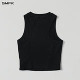 SMFK 2609 复古圆领短身背心 荒野黑