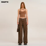 SMFK 2511 风暴复古机车背心  湮灭棕