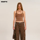 SMFK 2511 风暴复古机车背心  湮灭棕