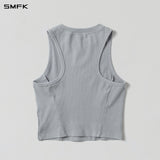 SMFK 2609 复古圆领短身背心 冰川灰