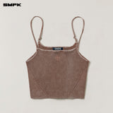 SMFK 2512 野性复古针织吊带/石磨洗/湮灭棕