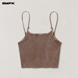 SMFK 2512 野性复古针织吊带/石磨洗/湮灭棕