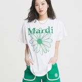 MARDI MERCREDI 2507 TSHIRT FLOWERMARDI_WHITE GREEN