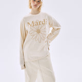 MARDI MERCREDI 2511 TSHIRT LONG SLEEVE FLOWERMARDI_BUTTER PEANUT
