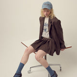 MARDI MERCREDI 2510 TSHIRT FLOWERMARDI_OATMEAL BLUE