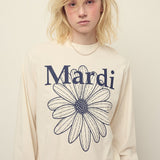 MARDI MERCREDI 2510 TSHIRT LONG SLEEVE FLOWERMARDI_CREAM NAVY