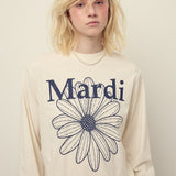MARDI MERCREDI 2510 TSHIRT LONG SLEEVE FLOWERMARDI_CREAM NAVY