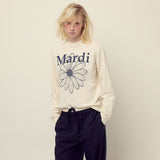 MARDI MERCREDI 2510 TSHIRT LONG SLEEVE FLOWERMARDI_CREAM NAVY