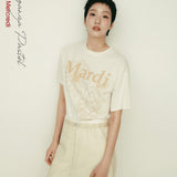MARDI MERCREDI 2505 TSHIRT TRIPLE FLOWER_CREAM PEANUT