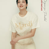 MARDI MERCREDI 2505 TSHIRT TRIPLE FLOWER_CREAM PEANUT