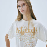 MARDI MERCREDI 2505 TSHIRT TRIPLE FLOWER_CREAM PEANUT