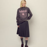 MARDI MERCREDI 2510 TSHIRT LONG SLEEVE FLOWERMARDI_CHARCOAL PINK