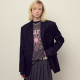 MARDI MERCREDI 2510 TSHIRT LONG SLEEVE FLOWERMARDI_CHARCOAL PINK