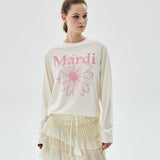 MARDI MERCREDI 2603 TSHIRT LONG SLEEVE FLOWERMARDI_CREAM INDIPINK