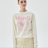 MARDI MERCREDI 2603 TSHIRT LONG SLEEVE FLOWERMARDI_CREAM INDIPINK