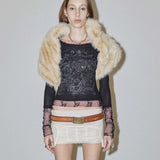 SCULPTOR 2604 Triple Lace Layered Tee Black