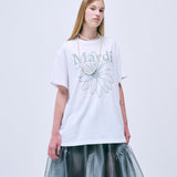 MARDI MERCREDI 2506 UNISEX TSHIRT FLOWERMARDI_WHITE LIGHTGREY