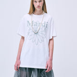 MARDI MERCREDI 2506 UNISEX TSHIRT FLOWERMARDI_WHITE LIGHTGREY